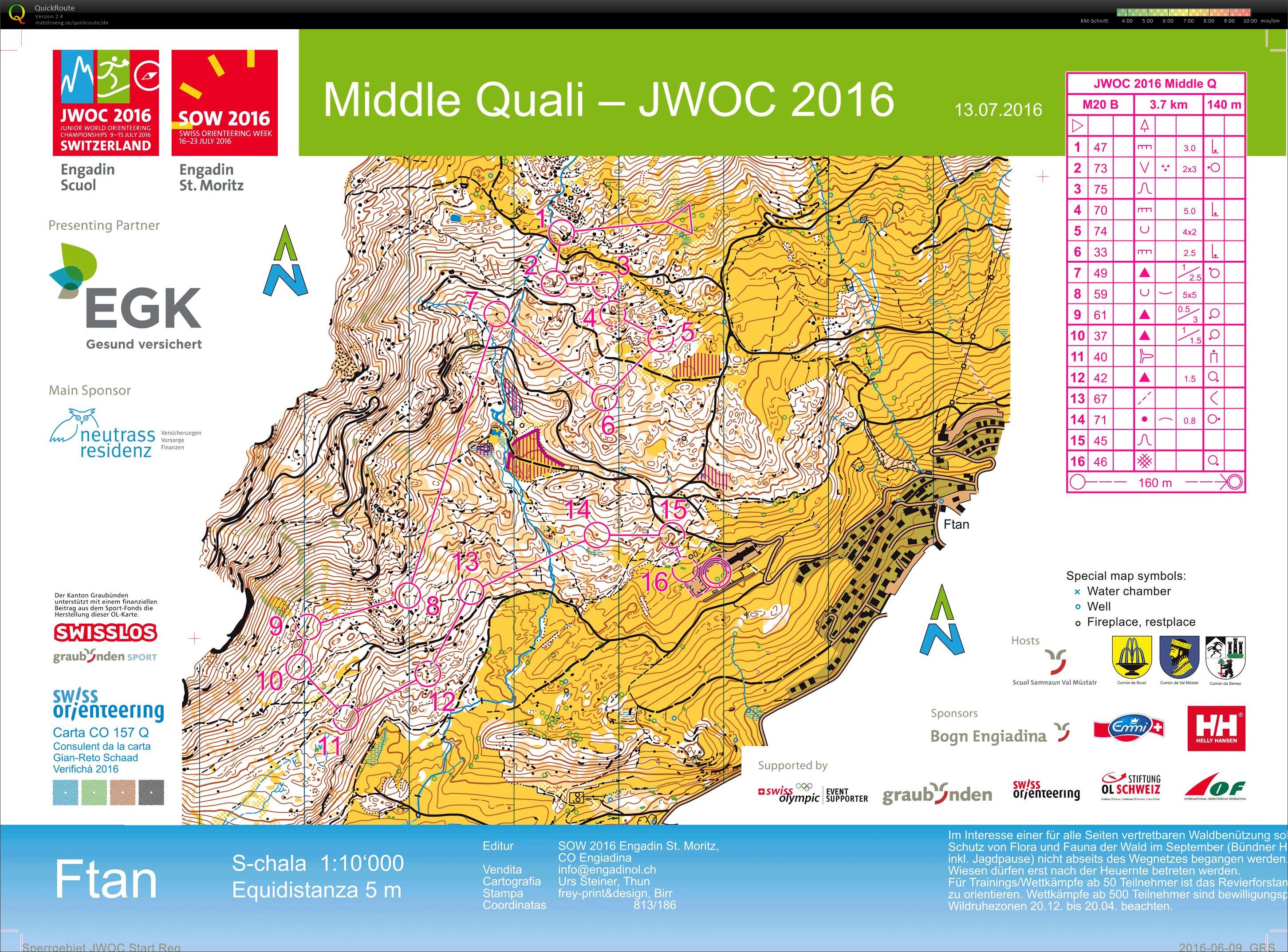 Junior World Orienteering Championships Middle Qualification (13-07-2016)