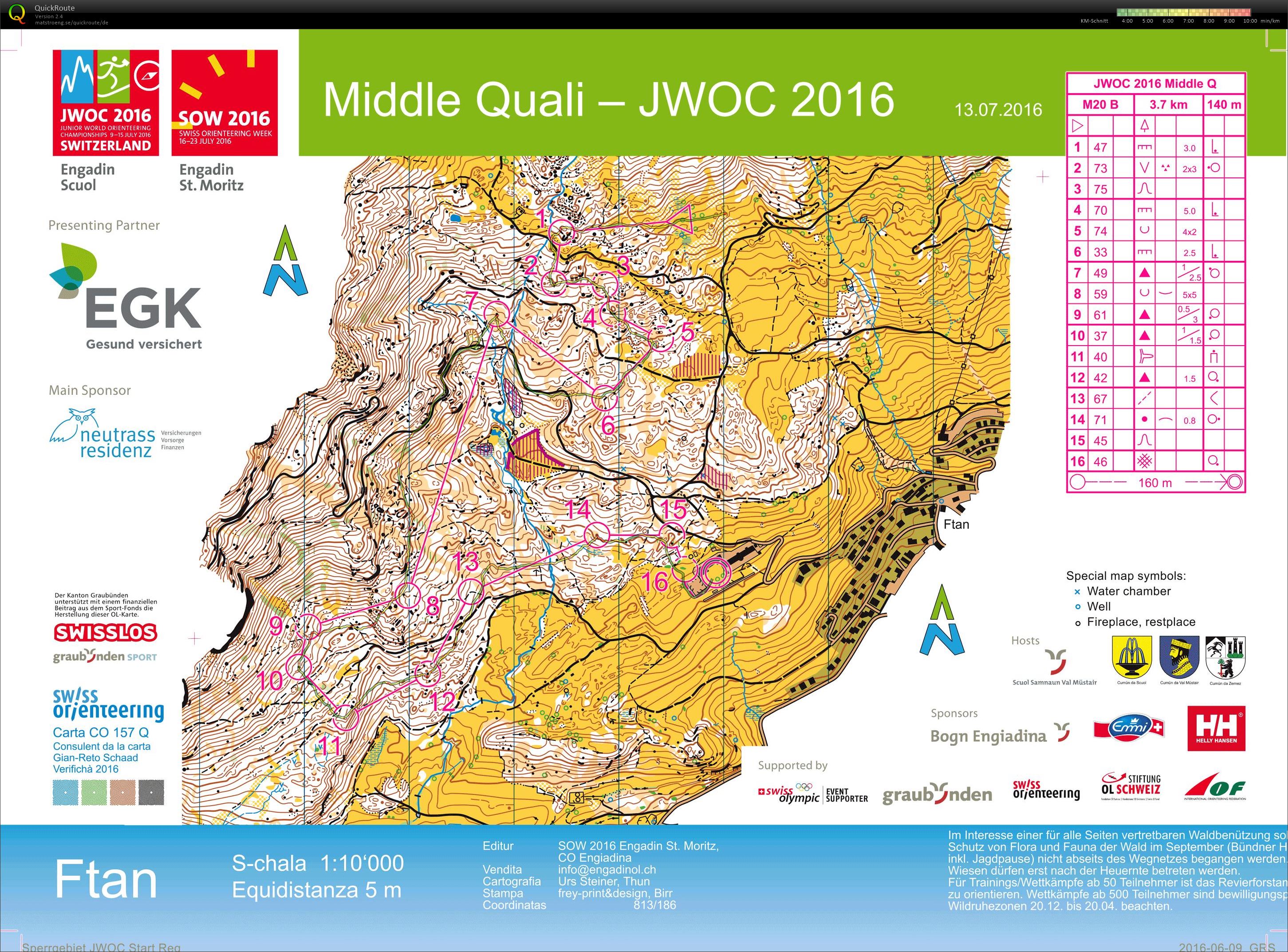 Junior World Orienteering Championships Middle Qualification (13-07-2016)